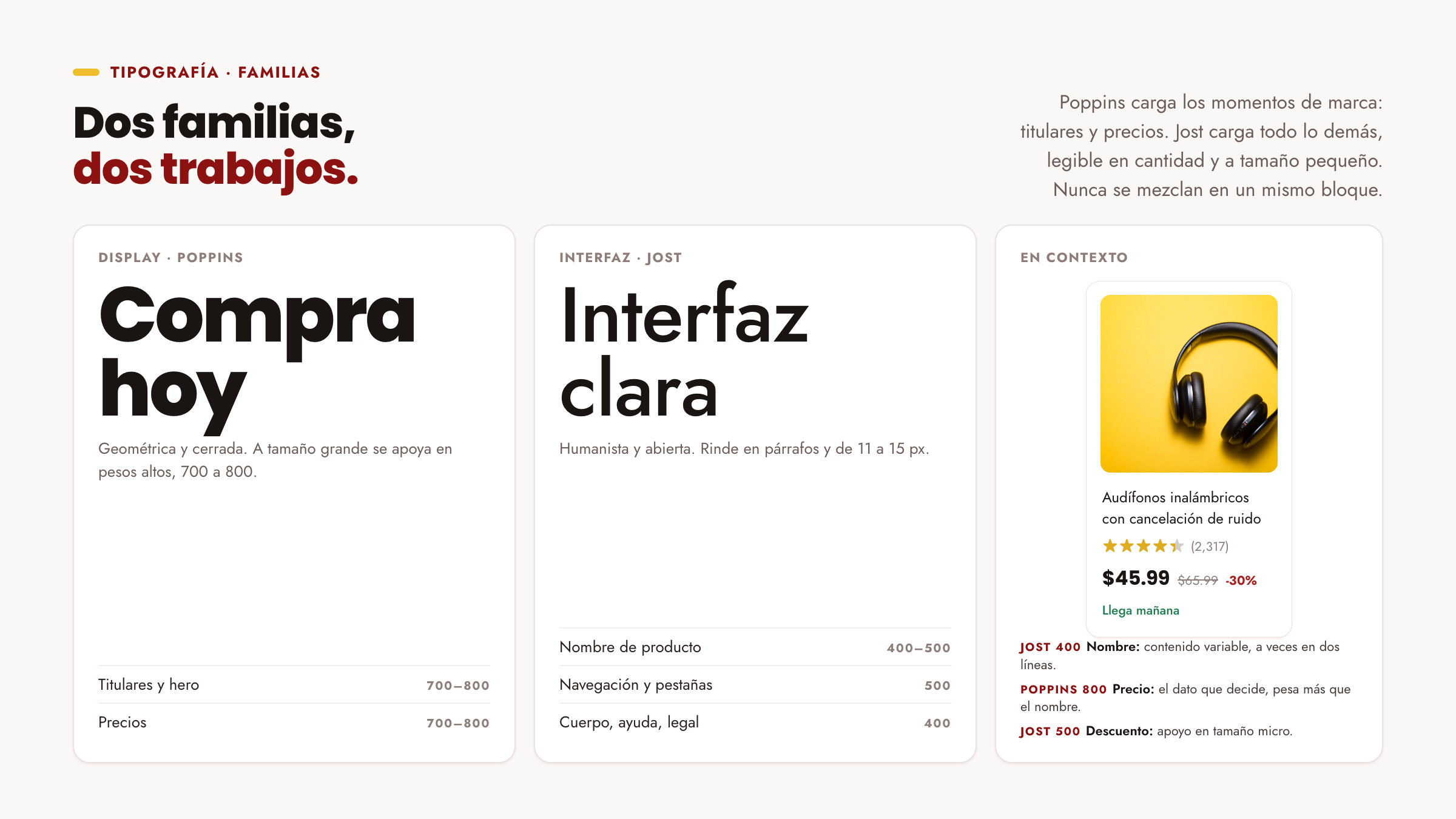 Typography · Poppins and Jost