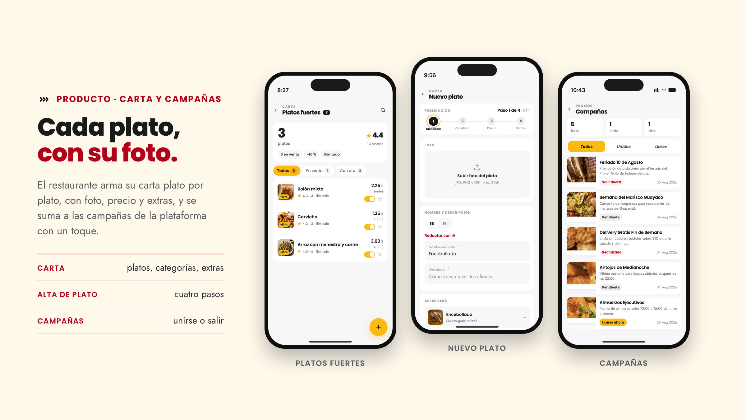 Product · menu and campaigns
